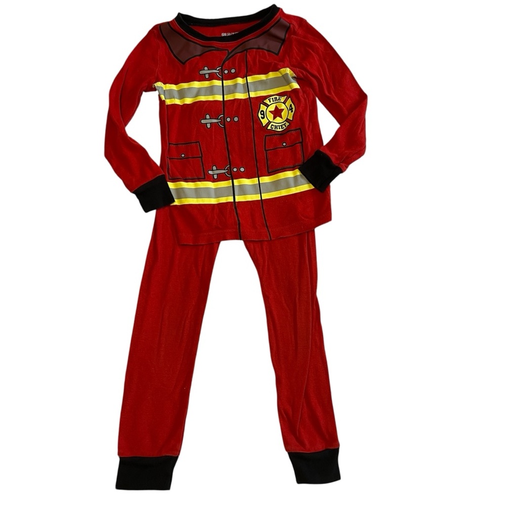 Old Navy Red Firefighter Kids Pajama Set